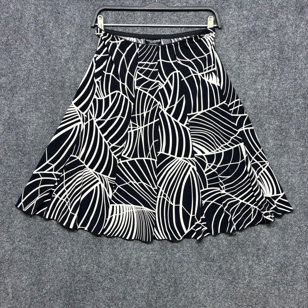 Molly & Maxx A-Line Skirt PS Black White Abstract Geometric SM1494P